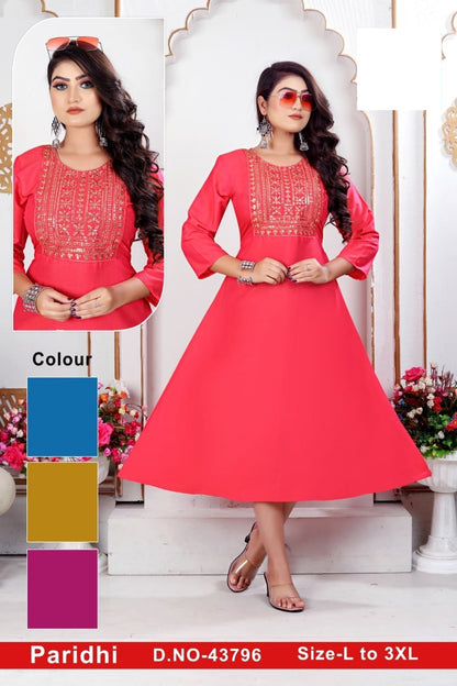 Paridhi-A Zoya Rayon Anarkali Kurtis