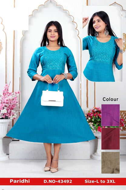 Paridhi-A Zoya Rayon Anarkali Kurtis