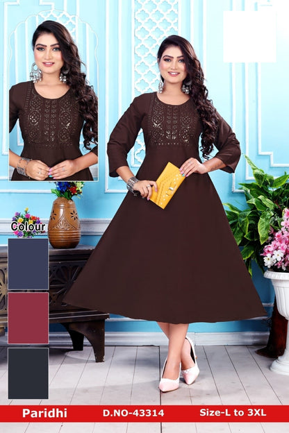 Paridhi-A Zoya Rayon Anarkali Kurtis