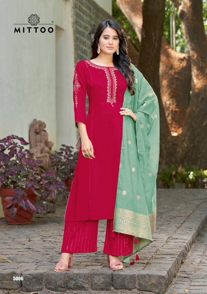 Parnita Mittoo Rayon Readymade Plazzo Style Suits