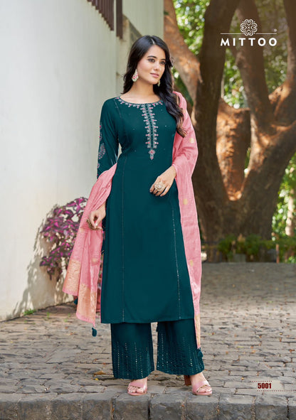 Parnita Mittoo Rayon Readymade Plazzo Style Suits