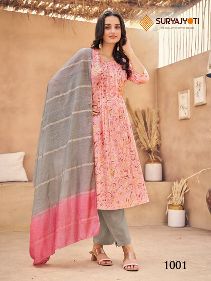 Parnita Vol 1 Suryajyoti Cambric Readymade Pant Style Suits