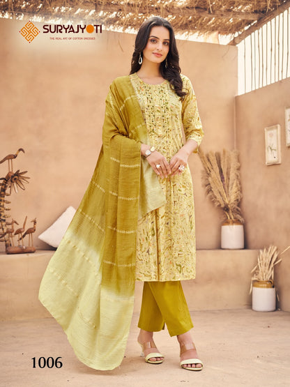 Parnita Vol 1 Suryajyoti Cambric Readymade Pant Style Suits
