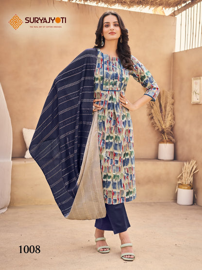 Parnita Vol 1 Suryajyoti Cambric Readymade Pant Style Suits