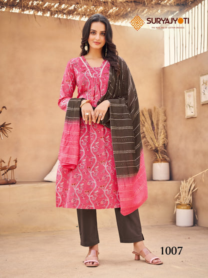 Parnita Vol 1 Suryajyoti Cambric Readymade Pant Style Suits