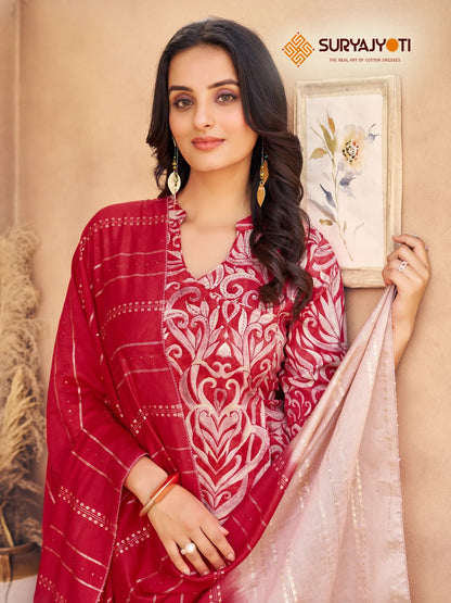 Parnita Vol 1 Suryajyoti Cambric Readymade Pant Style Suits