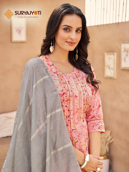 Parnita Vol 1 Suryajyoti Cambric Readymade Pant Style Suits