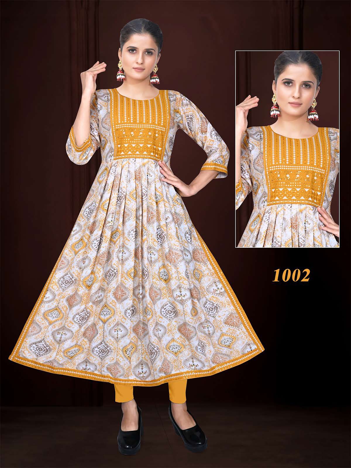 Partha Vol 4 Kavinay Rayon Naira Cut Kurtis