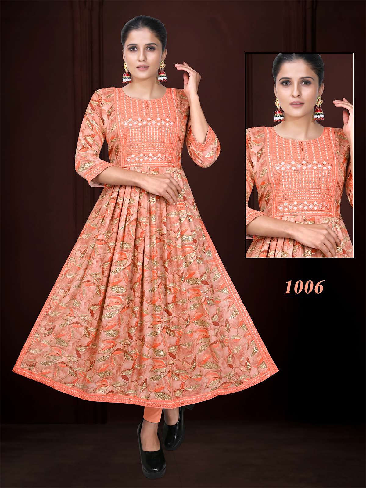 Partha Vol 4 Kavinay Rayon Naira Cut Kurtis