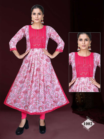 Partha Vol 5 Kavinay Rayon Naira Cut Kurtis