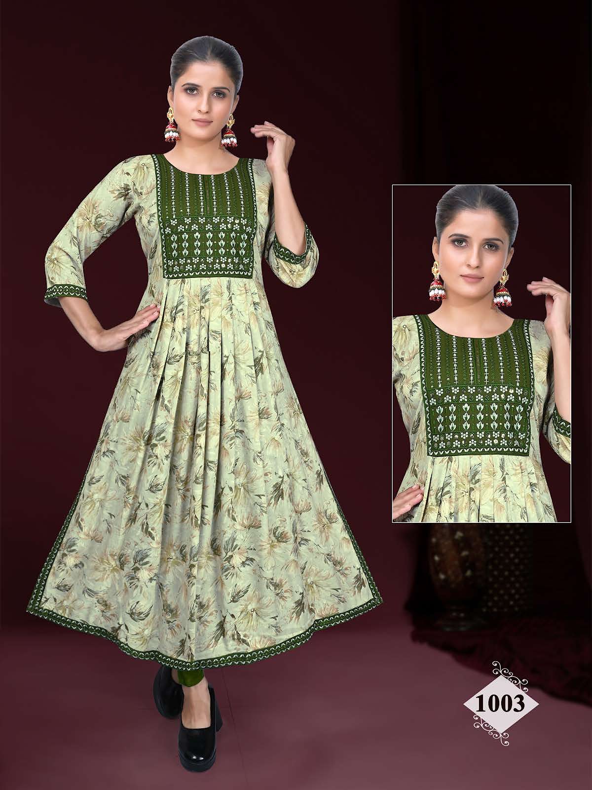 Partha Vol 5 Kavinay Rayon Naira Cut Kurtis