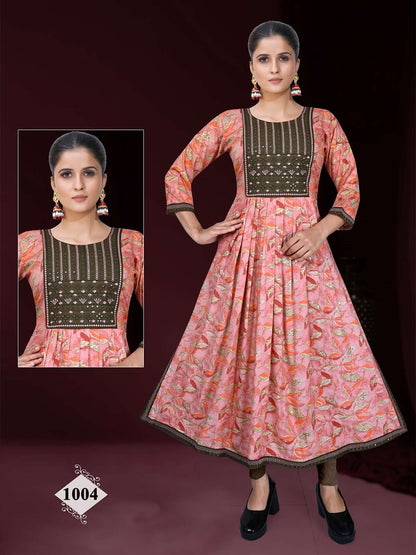 Partha Vol 5 Kavinay Rayon Naira Cut Kurtis