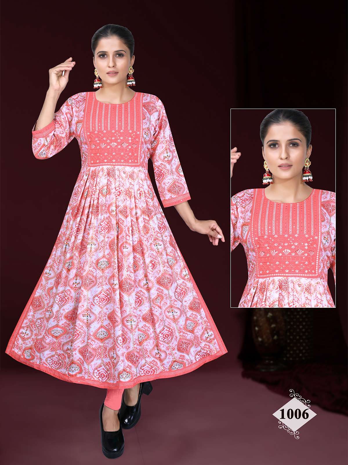 Partha Vol 5 Kavinay Rayon Naira Cut Kurtis