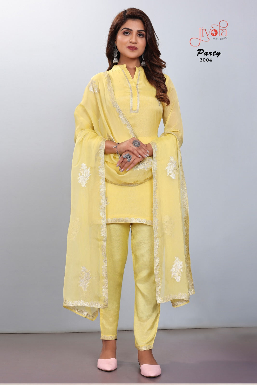 Party Jivora Viscose Readymade Pant Style Suits