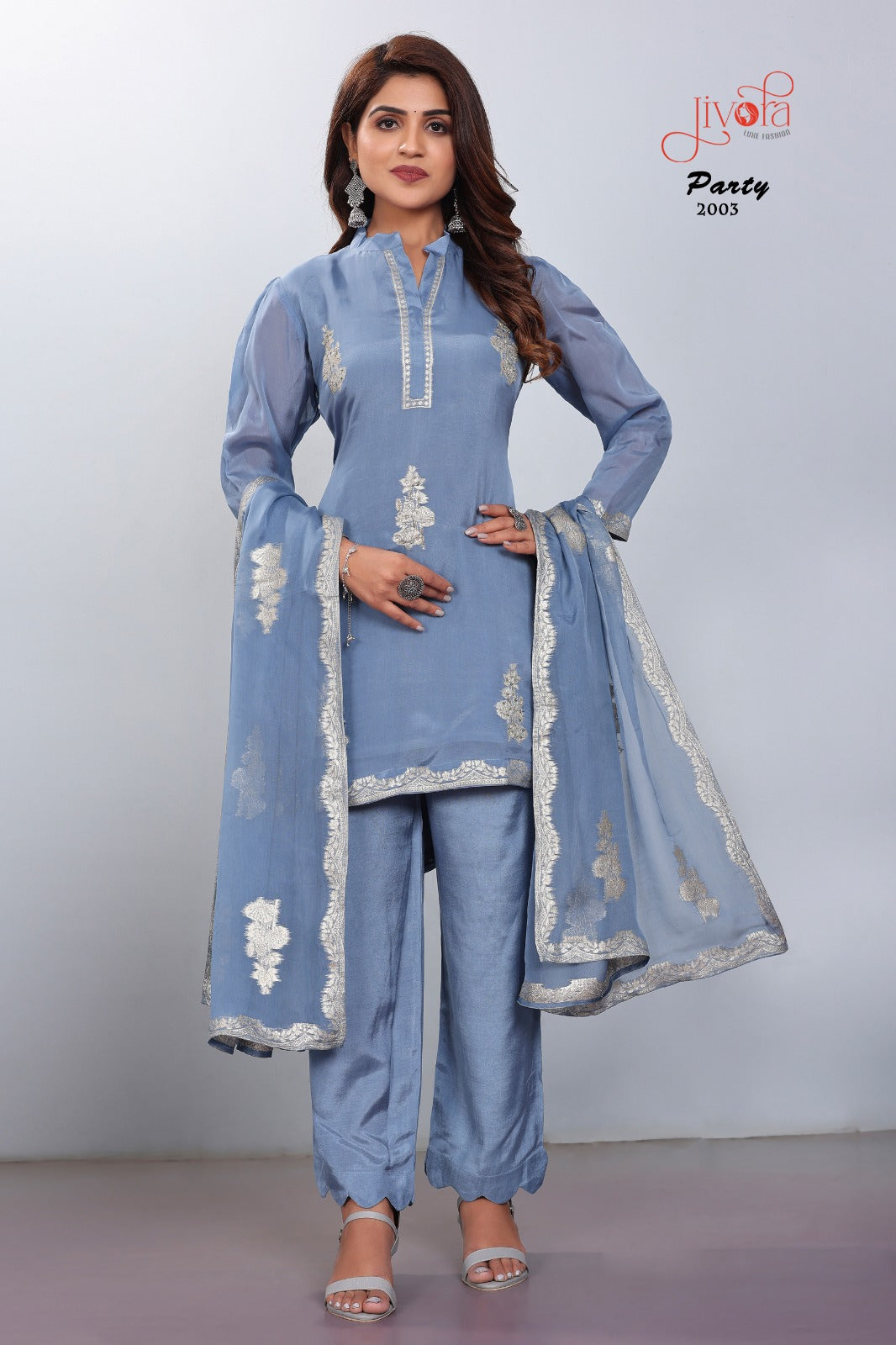 Party Jivora Viscose Readymade Pant Style Suits