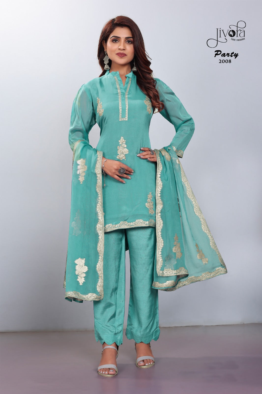 Party Jivora Viscose Readymade Pant Style Suits