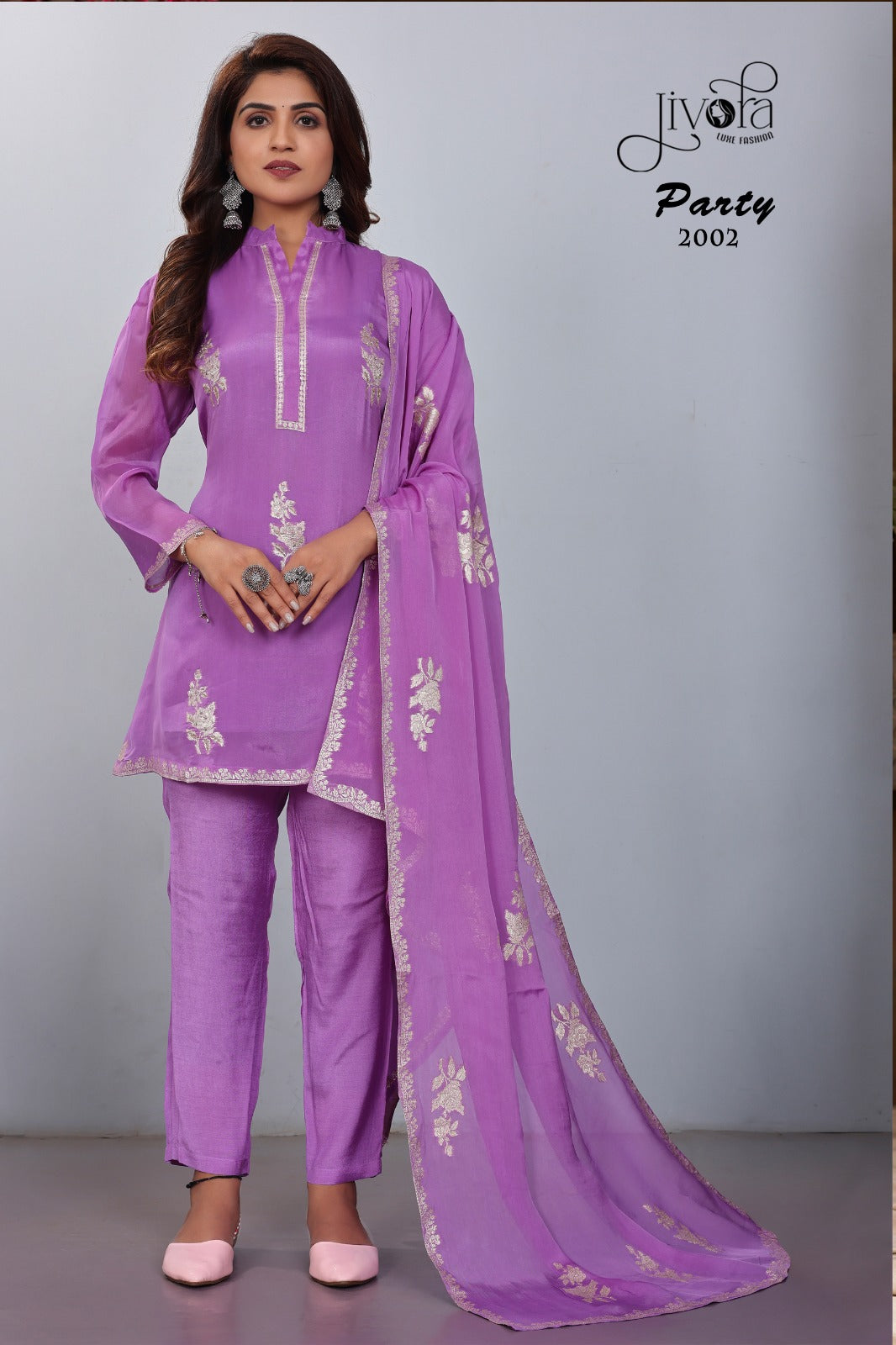 Party Jivora Viscose Readymade Pant Style Suits