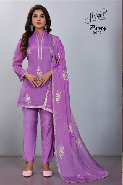 Party Jivora Viscose Readymade Pant Style Suits