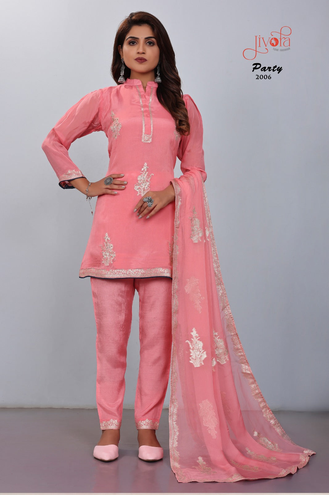 Party Jivora Viscose Readymade Pant Style Suits