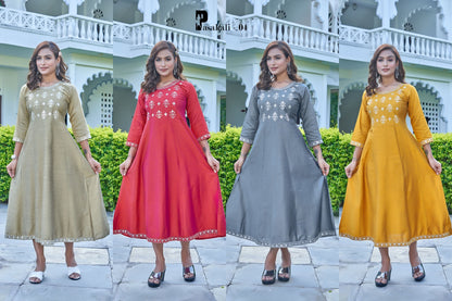 Pasakali Premnath Silk Cotton Anarkali Kurtis