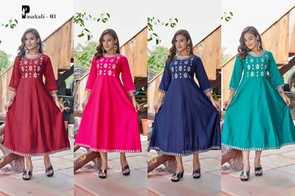 Pasakali Premnath Silk Cotton Anarkali Kurtis
