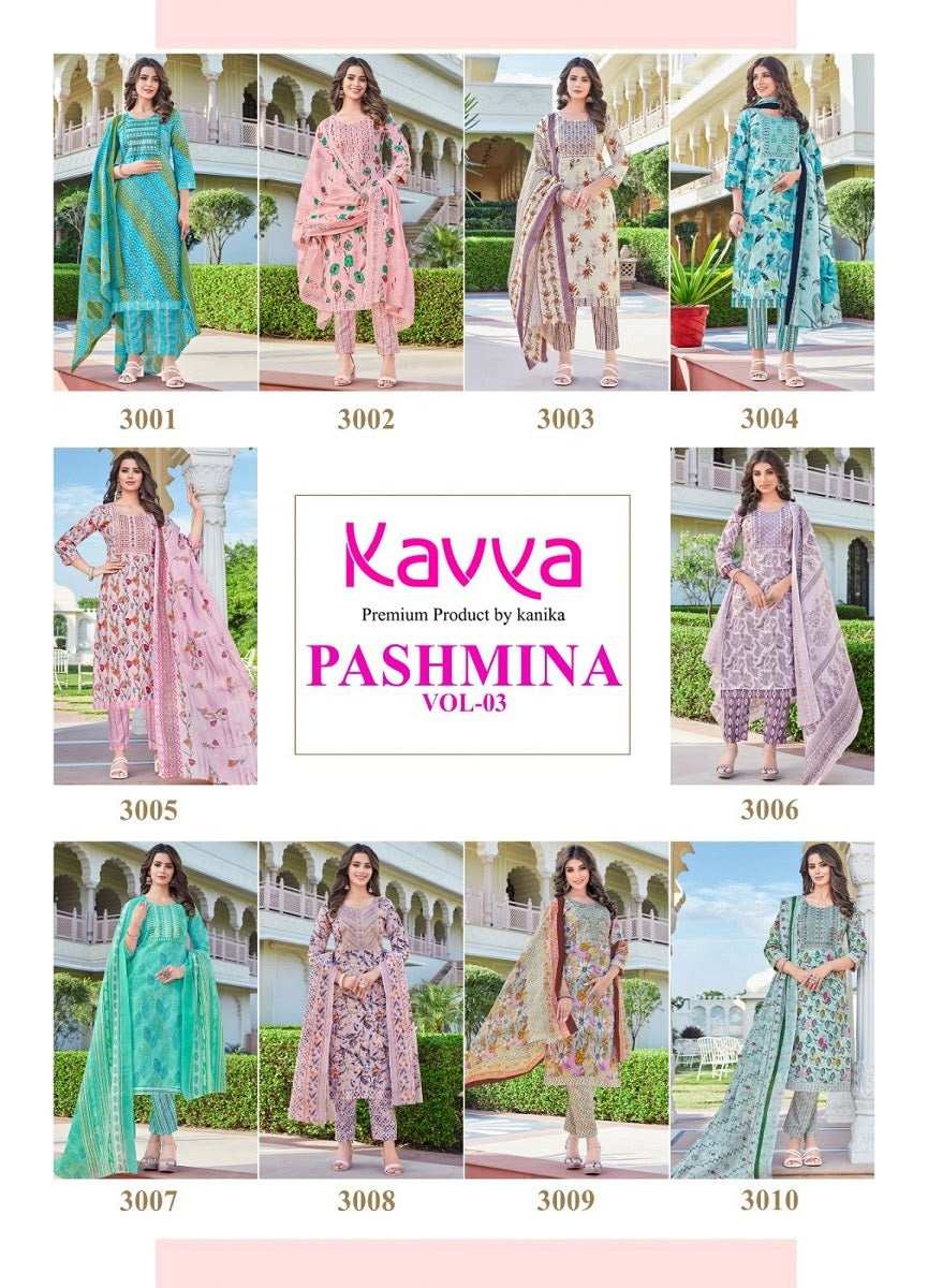 Pashmina Vol 3 Kavya Cotton Readymade Pant Style Suits