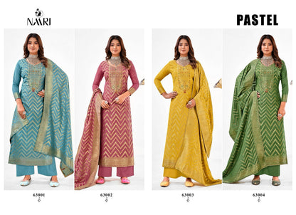 Pastel Naari Dola Jacquard Pant Style Suits
