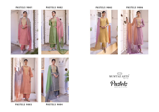 Pastels-New Mumtaz Arts Jaam Satin Pant Style Suits