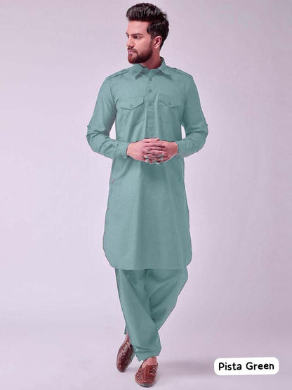Pathani Vol 1 Bluehills Cotton Slub Mens Kurta Pajama