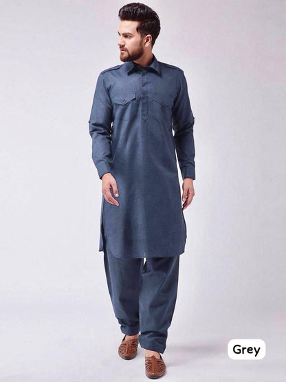 Pathani Vol 1 Bluehills Cotton Slub Mens Kurta Pajama