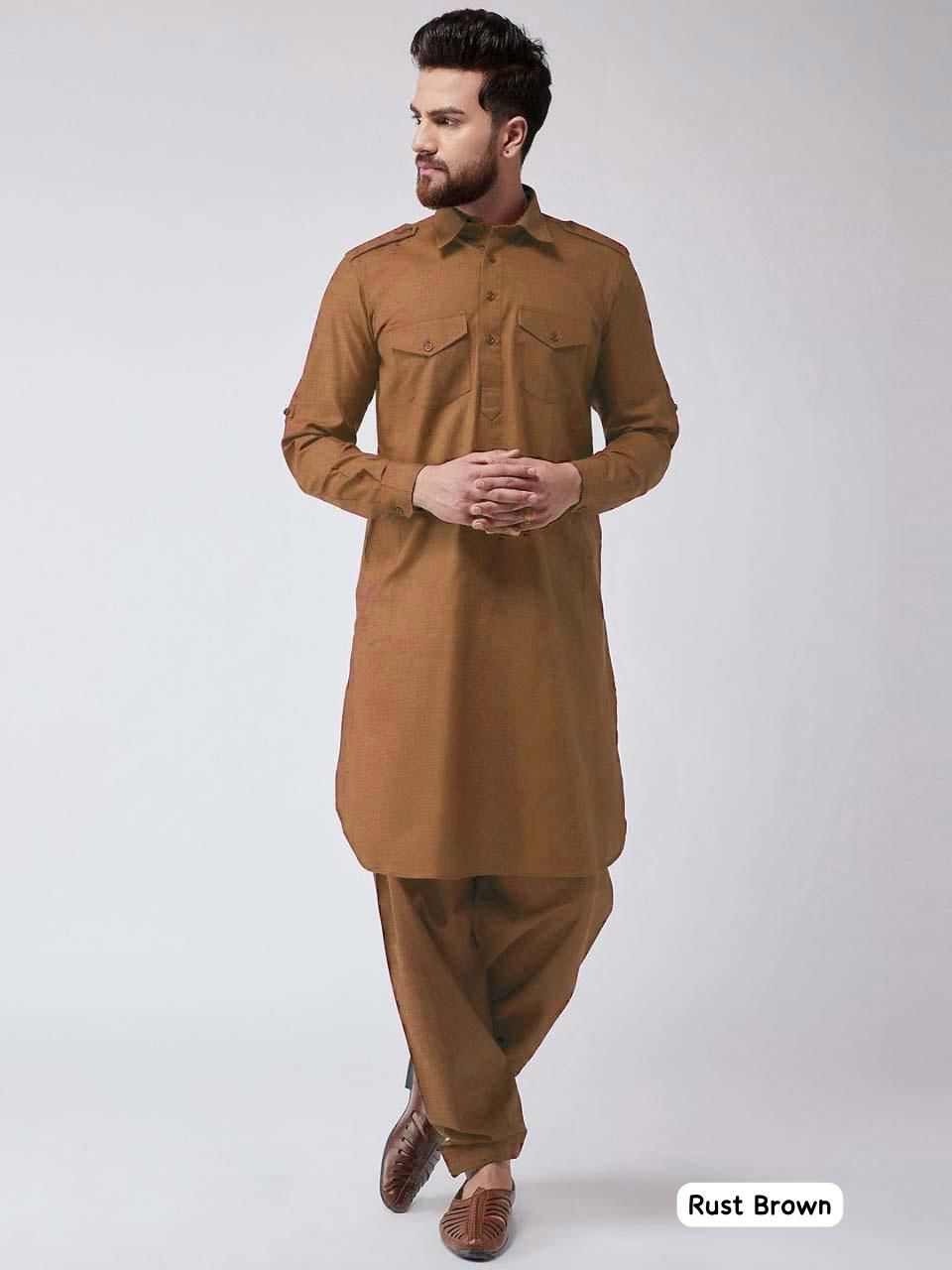 Pathani Vol 1 Bluehills Cotton Slub Mens Kurta Pajama