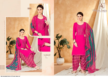 Patiyala Fusion 16 (Sleeve Work) Alok Rayon Salwar Suits