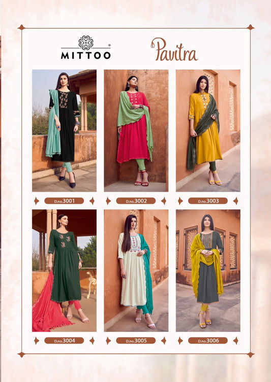Pavitra Mittoo Rayon Readymade Pant Style Suits
