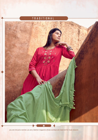 Pavitra Mittoo Rayon Readymade Pant Style Suits