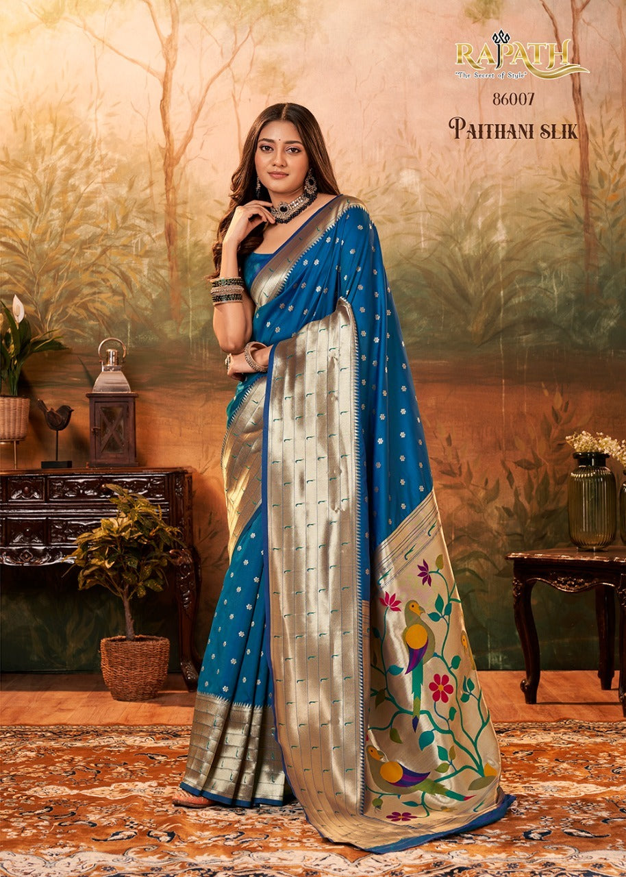 Kokane Paithani & Silk Sarees Online Paithani Blue