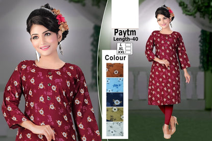Paytm-2212 Zoya Rayon Knee Length Kurtis