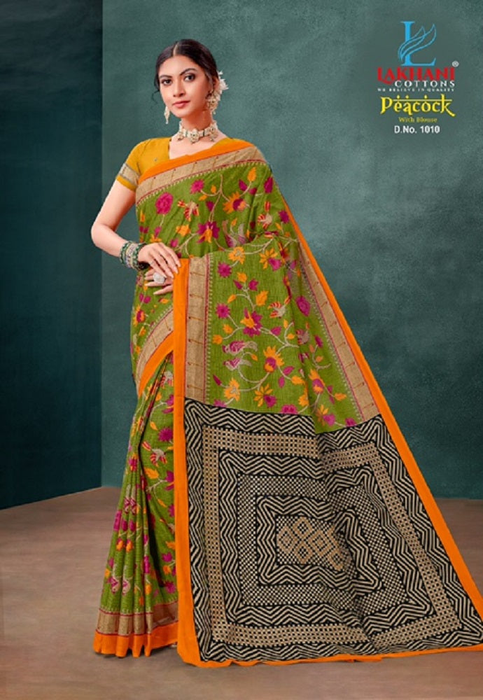 Peacock Lakhani Cotton Sarees