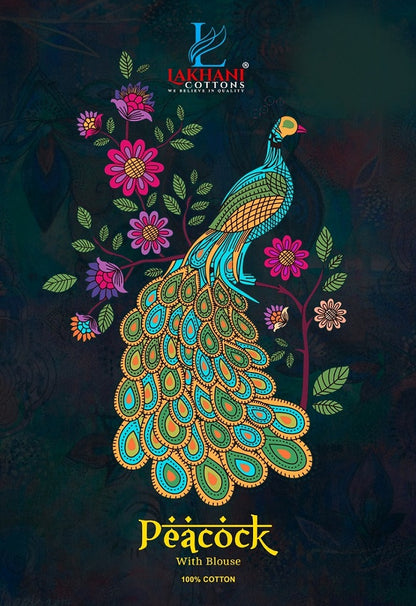 Peacock Lakhani Cotton Sarees
