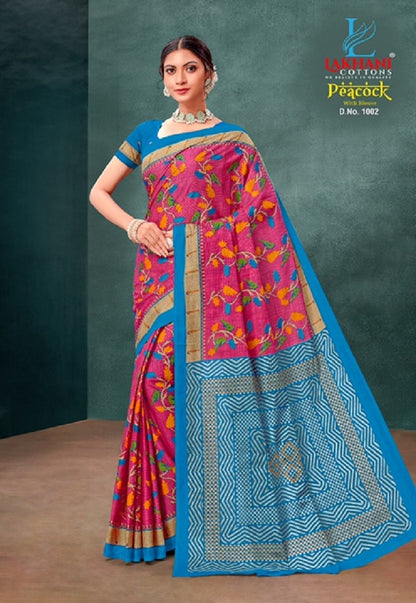 Peacock Lakhani Cotton Sarees