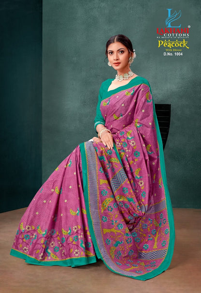 Peacock Lakhani Cotton Sarees