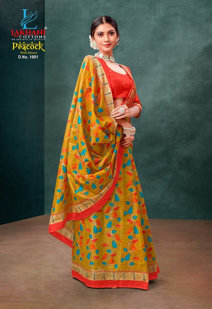 Peacock Lakhani Cotton Sarees