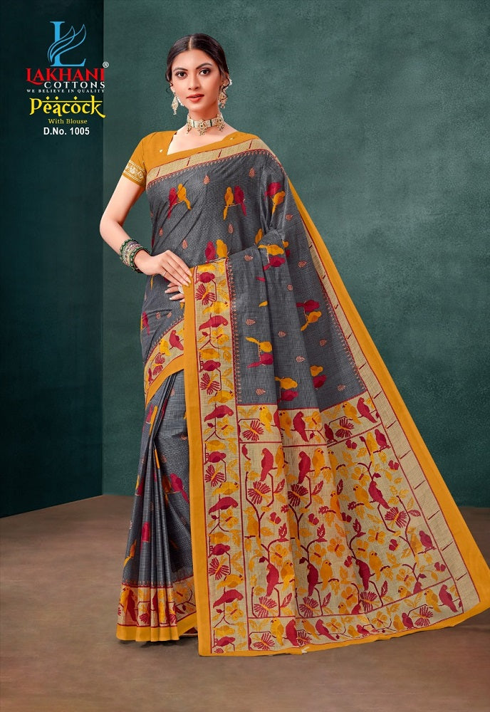 Peacock Lakhani Cotton Sarees