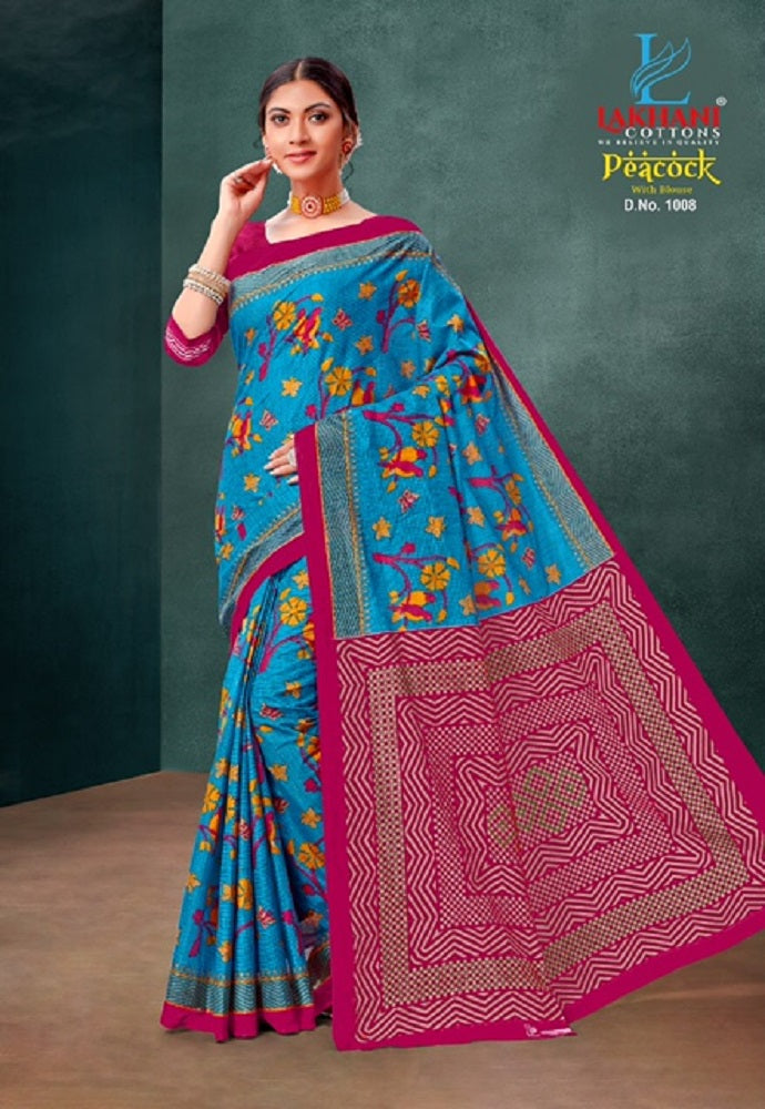 Peacock Lakhani Cotton Sarees