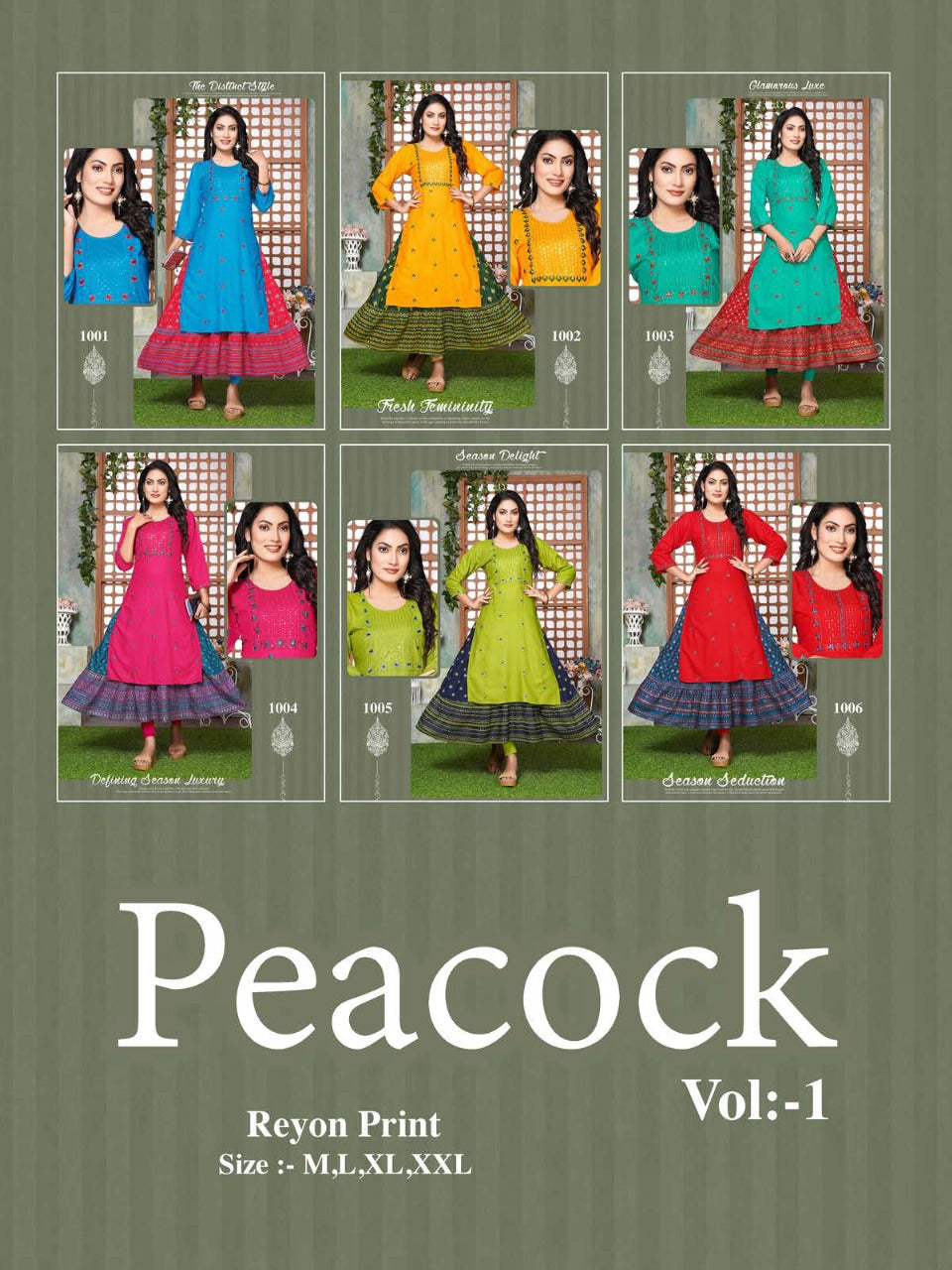 Peacock Vol 1 Kavinay Rayon Anarkali Kurtis