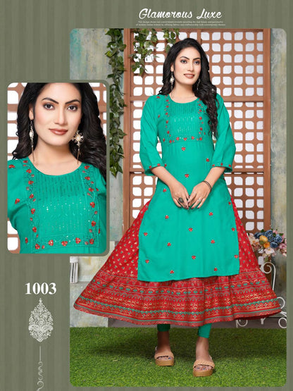Peacock Vol 1 Kavinay Rayon Anarkali Kurtis