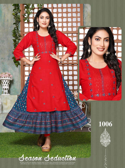 Peacock Vol 1 Kavinay Rayon Anarkali Kurtis