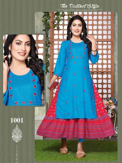 Peacock Vol 1 Kavinay Rayon Anarkali Kurtis
