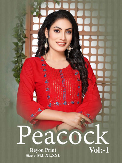 Peacock Vol 1 Kavinay Rayon Anarkali Kurtis