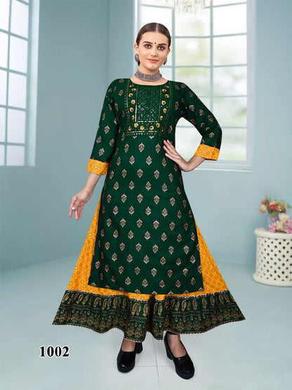 Peacock Vol 2 Kavinay Rayon Anarkali Kurtis