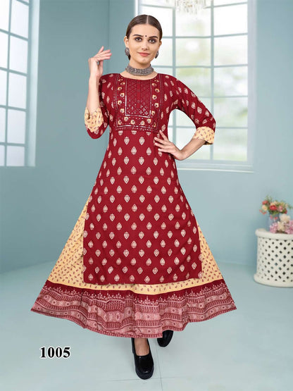 Peacock Vol 2 Kavinay Rayon Anarkali Kurtis